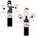 2 Christmas Wine Bottle and Glass Holder Santa and Snowman Each Holds 2 Wine Glasses for Holiday Decor Home & Kitchen Table Party Supplies Accessories