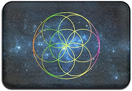 Fashion Seed Of Life Rainbow Colors Doormat Welcome Mat