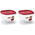 Rubbermaid Easy Find Lids 7-Cup Food Storage and Organization Container, Racer Red (Pack of 2)
