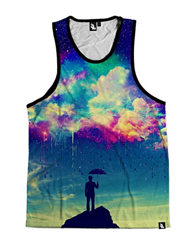 iHeartRaves Till The Sky Falls Down Men's Rave Tank Top (Medium)