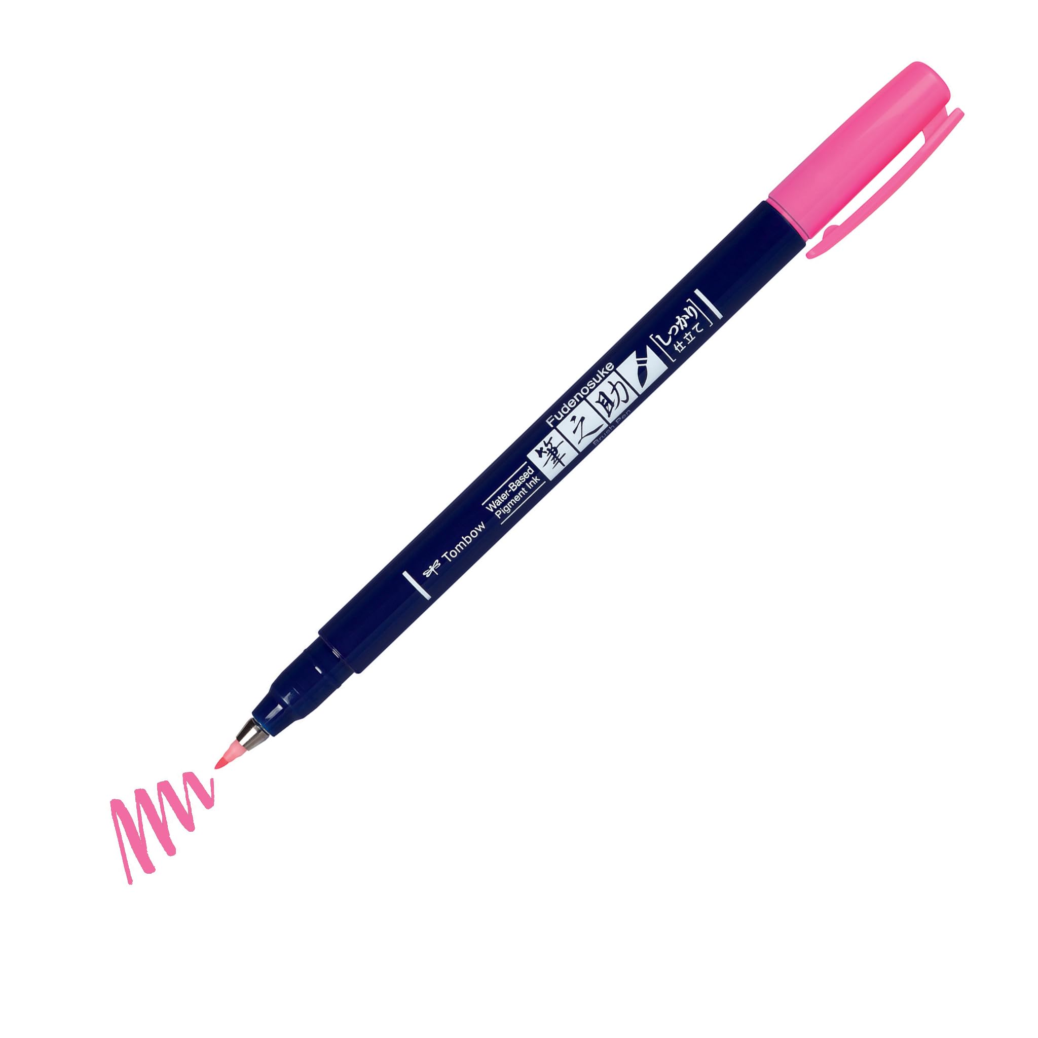 Tombow ws-BH90 Fudenosuke Brush Pen Hard Tip Neon Pink
