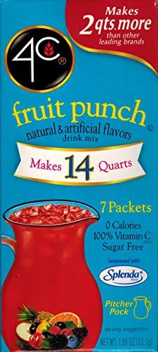 4C Totally Light Fruit Punch, 7-Count Packets 1.88 oz (Pack of 4)