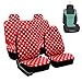 FH Group FB115102 Polka Dot Seat Covers (Polka Dot) Front Set with Gift - Universal Fit for Cars Trucks and SUVs (RED-FULLSET)