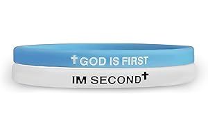 HNLUGF GOD IS FIRST Bracelet for Men Women, Im Second, Christian Rubber Bracelet, Inspirational Bible Verse Bracelets, Unique Gift for Christians Seeking Daily Encouragement