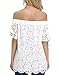StyleDome Women Strapless Lace Off Shoulder Elegant Tie Short Sleeve Crochet Blouse Sexy Tee Tops Off White US 10