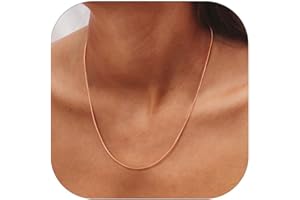 ChainsHouse Snake Chain Necklace for Women 1.2mm, 18-30" Adjustable with 5cm Extender for Pendants Lockets, Rose Gold/Stainless Steel/Black/14K Gold Hypoallergenic Dainty Jewelry Gift