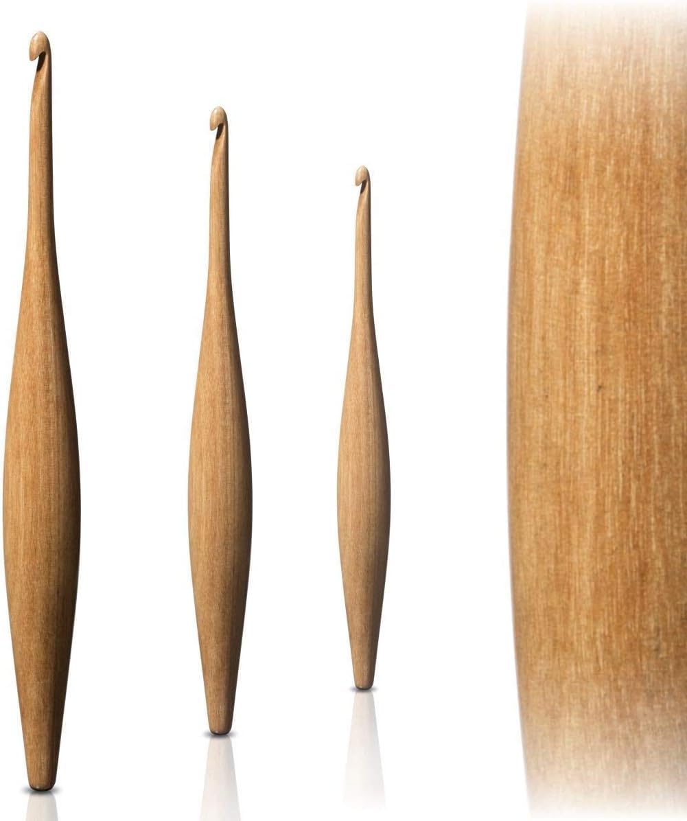 Furls Crochet Hook, Streamline Camwood, Ergonomic Handle Crochet Hooks 7" (Streamline - Camwood, K - 6.50MM)