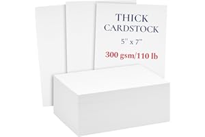 SUSTAINABLE GREETINGS Card Stock Paper - 5x7 In White, 200 ct, 300 GSM (110 Lb) - Heavyweight Cardstock for Wedding Invitations & Invitation Cardstock, Blank Flashcards, Postcard Paper, Recipe Cards