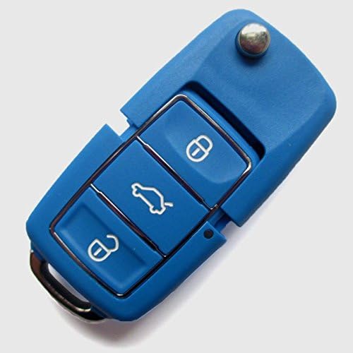 VWKS37DD Inion 10 Spare Key Case – Dark Blue – Dark blue – 3 buttons remote key fob Flip Key Wrench with blank (HAA) Remote Key Shell without Transponder or Electronics.