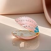 Seashell Jewelry Trinket Boxes Sea Shells Figurine Collectible Pearl Mussel Jewelry Ring Holder Dresser decoration