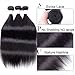 10A Peruvian Virgin Straight Hair 3 Bundles with Free Part Closure (20 22 24+16) 100% Unprocessed Peruvian Straight Human Hair Weft with Lace Closure Natural Hair Extensions Peruvian Straight Hair