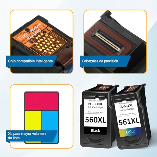 CARTRIGO 560 561 Cartridges Compatible with Canon 560 561, Compatible with Canon TS5350A Cartridges, for TS7450 TS7450a TS5351 TS5352 TS7450 TS7451i TS5353 (Black & Color, Pack of 2)