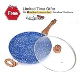 MICHELANGELO Nonstick Frying Pans, 12 Inch Frying Pan with Lid & Nonstick Stone-Derived Coating, Granite Frying Pan, 12 Inch Skillets with Lid, Stone Pan Nonstick, Granite Rock Pan, Induction Ready