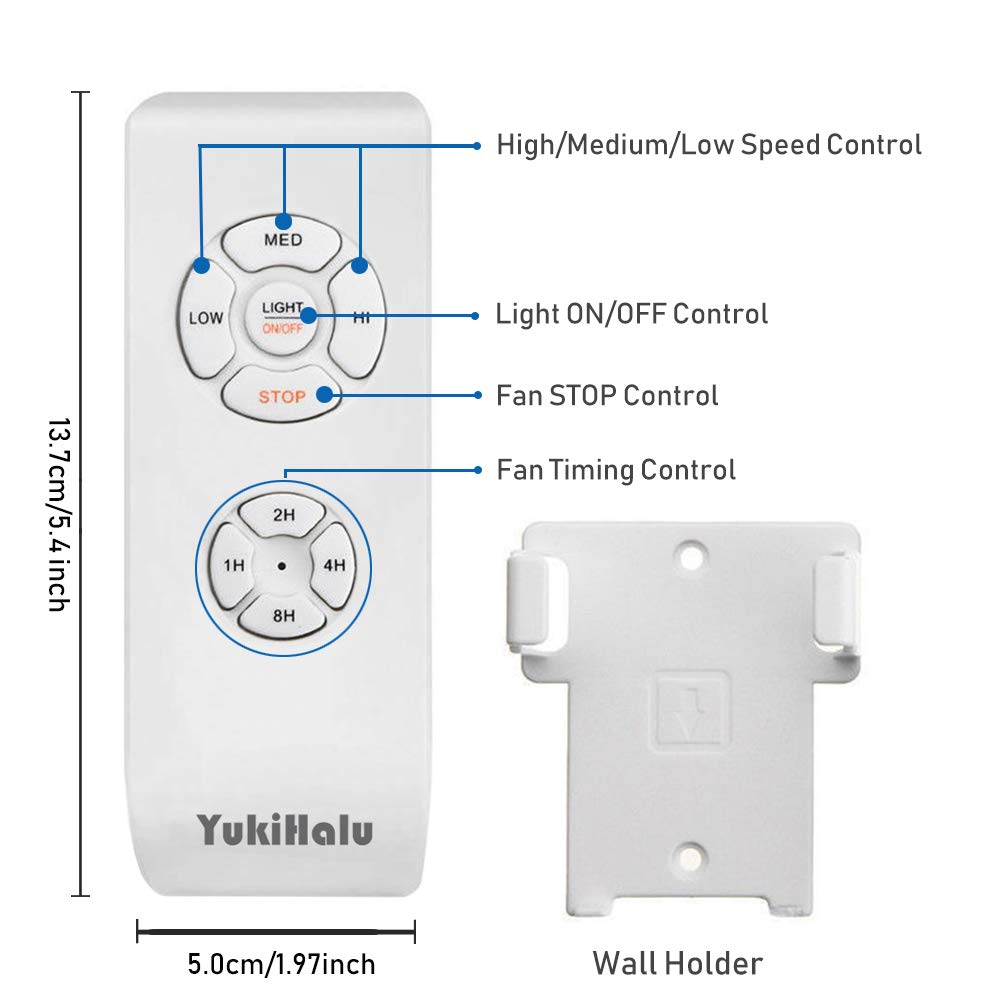 YUKIHALU 3in1 Small Size Universal Ceiling Fan Remote Control Kit
