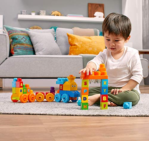 Mega Bloks ABC Musical Train Building Set, 50 pieces (Renewed)