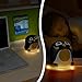 GOgroove Mini Cute Animal Battery Powered Portable Wired Speaker (Penguin) with LED Night Light Speaker for Kids - Passive Subwoofer, Built-in 3.5mm AUX Cable - Plug into Tablets, Phones, more