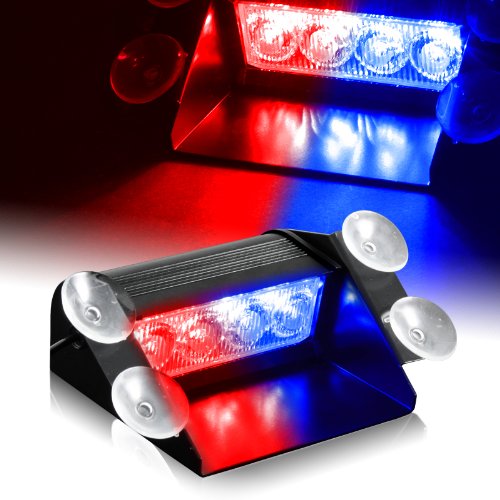 Red & Blue Generation 3 LED Law Enforcement Use Strobe Lights For Interior Roof / Dash / Windshield