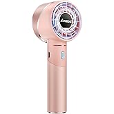 AMACOOL Portable Handheld Turbo Fan, 17Hrs Runtime, 4 Speeds Wind, Cool Metal Body, Rechargeable Battery Personal Fan, Mini Pocket Fans for Girl Woman Man Travel Makeup Camping Outdoor-Pink