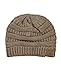 Trendy Warm Chunky Soft Stretch Cable Knit Beanie Skully, Taupe