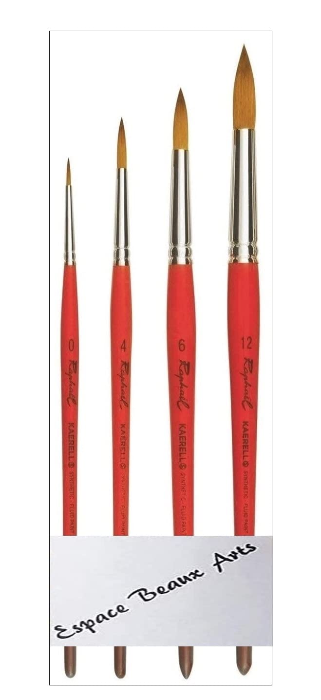 Raphael Kaerell Series 8394 Vegans.Synthetic Bristle Brush No. 0. 4. 6. 12 (Raphael France)