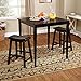 Target Marketing Systems Counter Height Belfast Table with Apron Trimmed Edges and Shaker Shaped Legs, Black