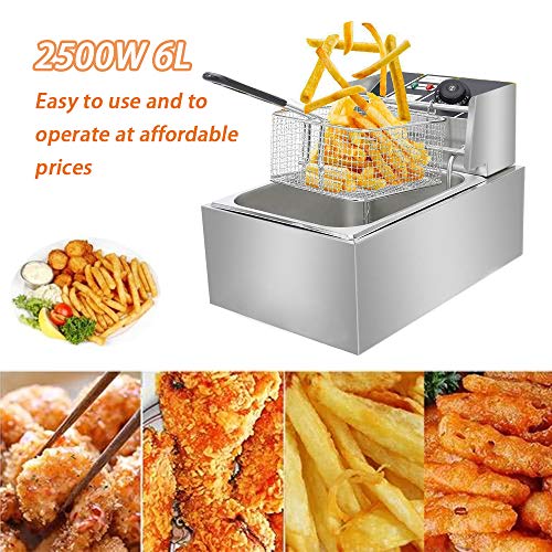 Comft Deep Fryer Commercial Fry Daddy with Basket, Stainless Steel