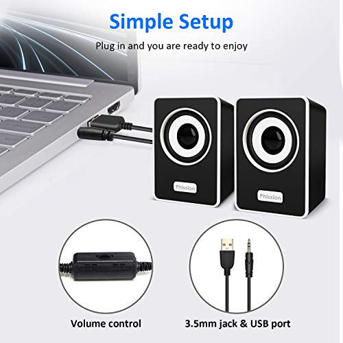 Zhanshi Q8 – Altavoces De Coputadora Con Cable USB Para Laptop