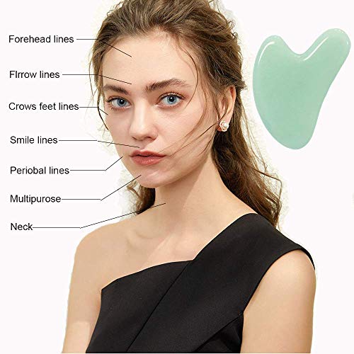 Ditind Gua Sha, Jade Stone Gua Sha Massage Tool, Guasha Tool for Face and Body Skin Massage. Gua Sha Set for Toxins… - Image 5