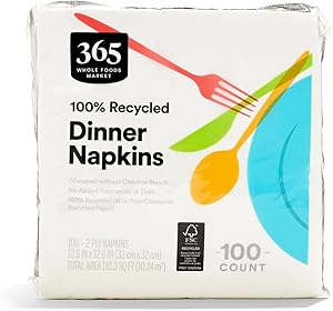365 by Whole Foods Market, Dinner Napkins, 2-Ply, 100 Count