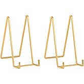 Metal Plate Stands for Display - 8 Inch Large Iron Easels for Decorative Plates, Picture Frames, Cutting Boards, Plaques, Boo