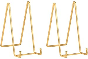 Metal Plate Stands for Display - 8 Inch Large Iron Easels for Decorative Plates, Picture Frames, Cutting Boards, Plaques, Boo