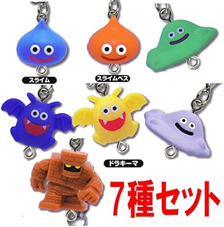 Amazon ドラゴンクエスト つなげてモンスターマスコット 7種セット 1 スライム 2 ドラキーマ 3 バブルスライム 5 ゴーレム 6 スライムべス 7 ドラキー 8 はぐれメタル カプセル玩具 おもちゃ