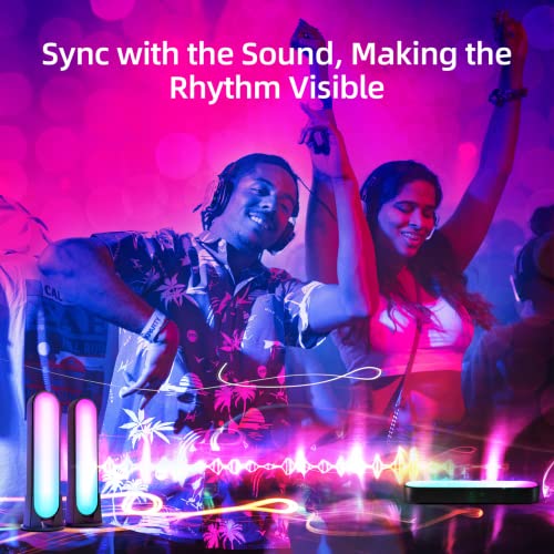 Smart LED Light Bars Gaming Decor: Smart WiFi RGB Lighting - 32 Colors 12 Scenes Ambient Lights - Sync with Music/Video/Game - APP Remote Voice Control - Easy Setup for Room Decorations