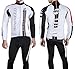 sponeed Men Biking Jersey Wear Full Sleeve Zip Cycle Pants Padded Road Ride Bike Shirt Leggings for Bicycle XL White