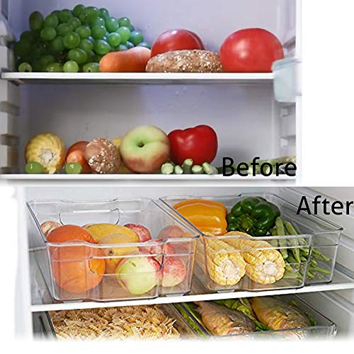 homyfort Stackable Plastic Storage Bins Organizer - 2 Pack, Clear Pantry Organization with Handles for Kitchen, Freezer, Refrigerator, Cabinets XL - Thumbnail 6