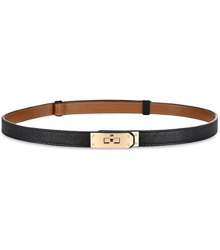 Horsopia Women Skinny Leather Belt Solid Color Adjustable  display picture 1