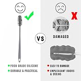 selcouth yyds Baby Bottle Brush Long Handle Soft Silicone Cleaner Grey view 6
