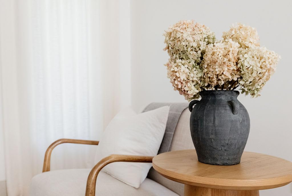 Mulberry Lane Co. Handmade Black Vase - 9.5'' Tall Terracotta Vase, Vintage vase, Black Ceramic vase, Rustic Antique Decor with 3 Ear Design, Wide Mouth, Non-Slip Bottom, Matte Finish for Home Decor - Image 9