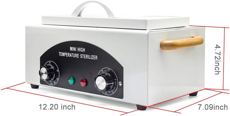 Soiiw CH-360T Heat Sterilizer 300W 1.5L w/Timer Disinfection Box Manicure Pedicure SPA Salon Equipment for Sundry Beauty Hair Nail Metal Tools with Handle: Home & Kitchen