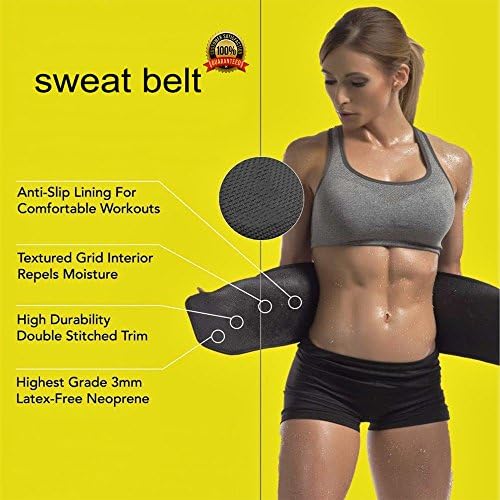 The Best Weight Loss Creams Women Men Waist Trimmer Belt Weight Loss Sweat Band Wrap Fat Burner Tummy Stomach Sauna - Free Size
