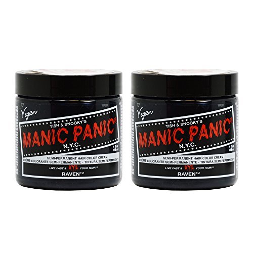Manic panic semi-permanent hair color cream - raven 4oz…