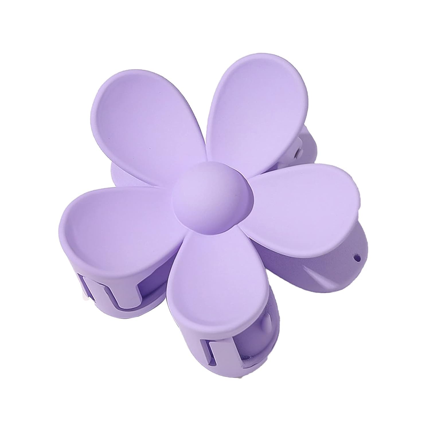 Photo 1 of 1Pc Purple Hair Claw Clips Flower Shaped Plastic Jaw Anti-scratch Smell-less Useful Hold Tightly Purple Clips and Barrettes Hair
