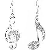 Classic Music Note Earrings Simple Eighth Note Treble Clef Drop Earrings for Women Music Lover Musican