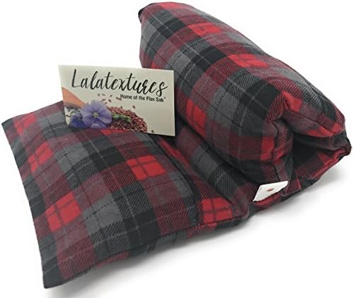 Unscented Large Microwave Heating Pad With Washable Cover | Handmade in the U.S by Flax Sak | Hot and Cold Pack | Unique Christmas Gift | Pink and Grey Aztec