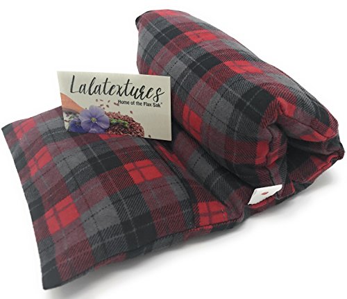 Unscented Large Microwave Heating Pad With Washable Cover | Handmade in the U.S by Flax Sak | Hot and Cold Pack | Unique Christmas Gift | Pink and Grey Aztec