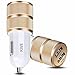KWE 2.1A / 24W 2-Port Titanium Car Charger for iPhone 6 / 6S Plus / 5S / 5 / 4, iPad, Ipod, Samsung Galaxy, Smart Phones, Tablets (GOLD)