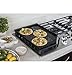 GE Cafe 36 Inch Gas Cooktop 5 Sealed Burners with Tri-Ring, Simmer, Integrated Griddle, Continuous Grates, LED Backlit Knobs, Stainless Steel