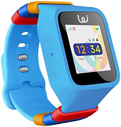 POMO Waffle Smart Watch GPS Locator for Kids (Blue) with SOS Function, Pedometer, Touch Screen, Phone/Messaging, Precision Locators, and More! Syncs with iPhones and Android Phones.