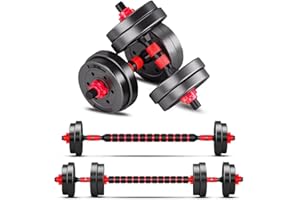 BCBIG Adjustable-Dumbbells-Sets, 20/30/40/60/80lbs Free Weights-Dumbbells Set of 2 Convertible To Barbell A Pair of Lightweight for Home Gym,Women and Men Equipment