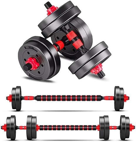 Strength Training Equipment - BCBIG Adjustable-Dumbbells-Sets, 20/30/40/60/80lbs Free Weights-Dumbbells Set of 2 Convertible To Barbell A Pair of Lightweight for Home Gym,Women and Men Equipment